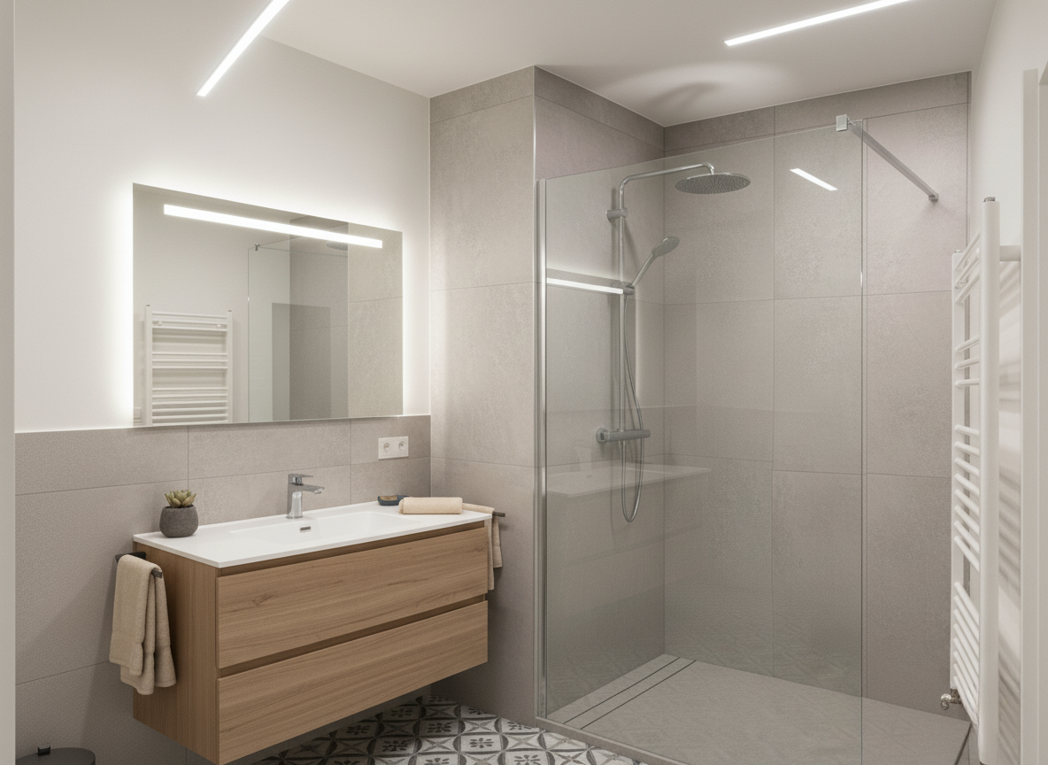 Salle de bain sur mesure conçue par SASU Max à Seloncourt